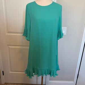 Jodifl Teal Ruffle Hem Dress size medium